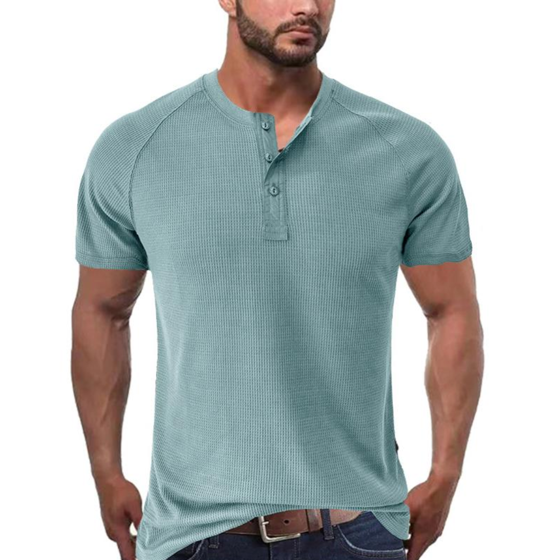 Camisa Henley con Botones en la Parte Frontal