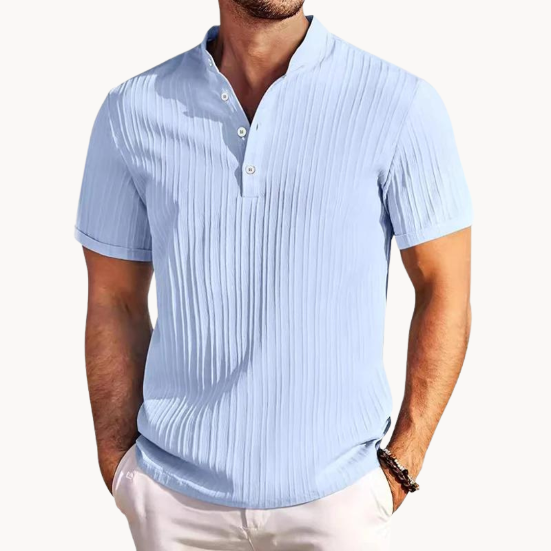 Camisa Henley de Placket Corto con Botones