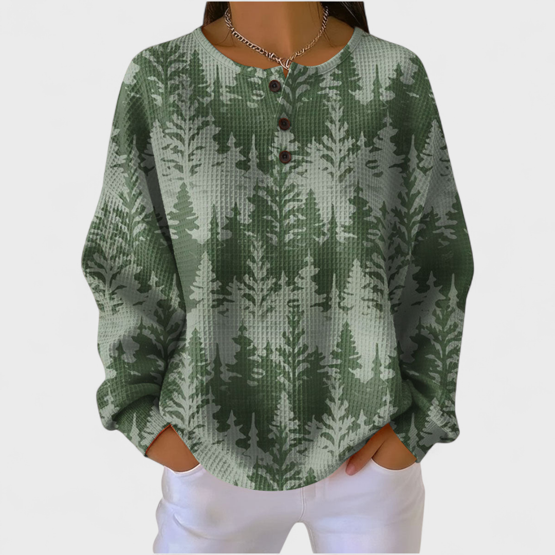 Josefien - Sudadera con motivo clásico de madera