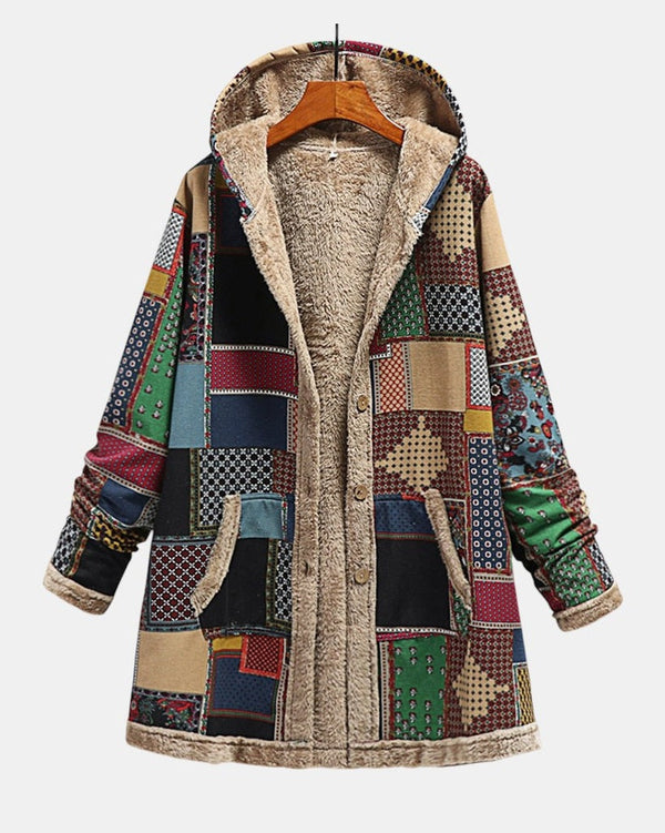 Jesień - Capucha acogedora de patchwork terroso