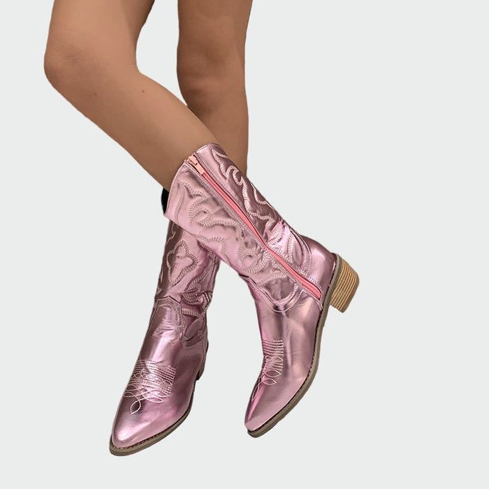 Aneta - Botas cowboy metalizadas