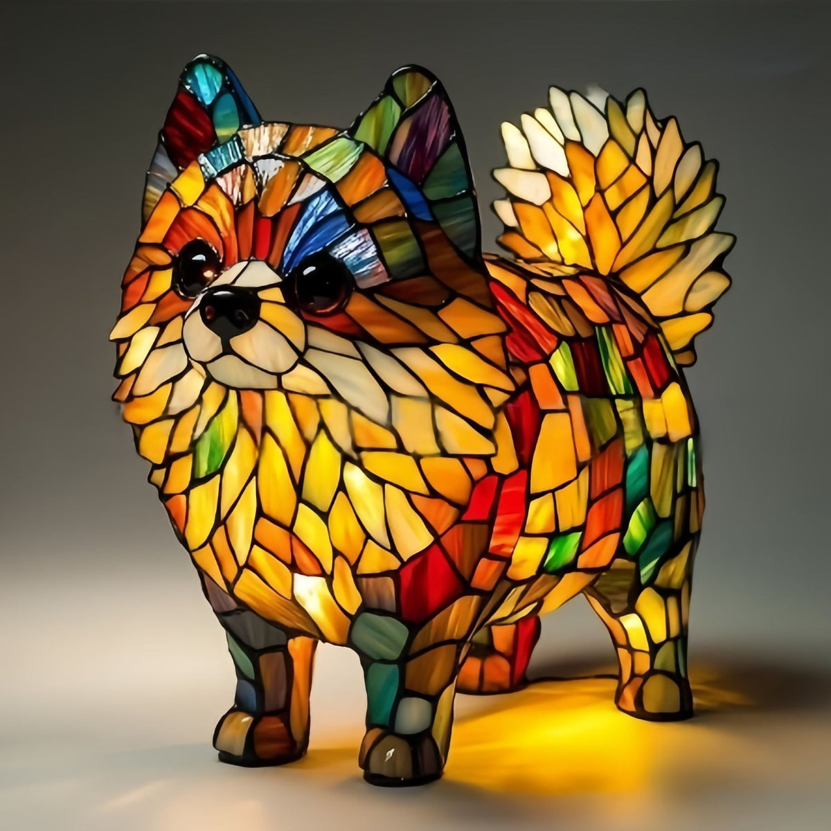 Perełka - Lámpara de vidriera Magisk con forma de perro