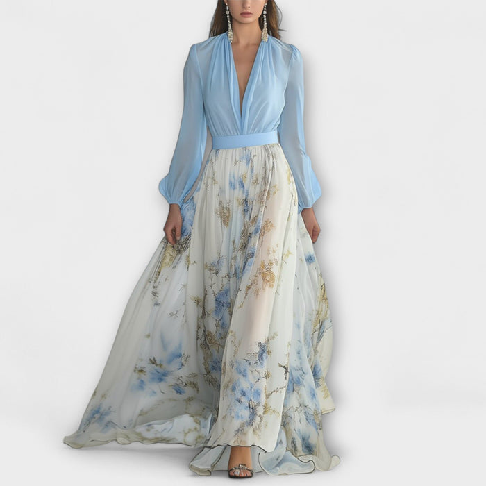 Harper - Vestido largo floral brillante