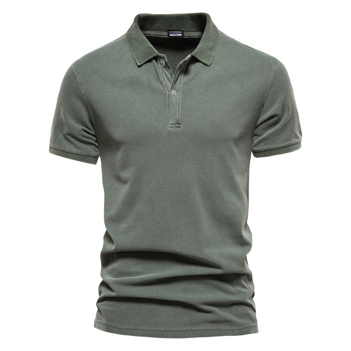 Polo de Cuello Acanalado con Tres Botones