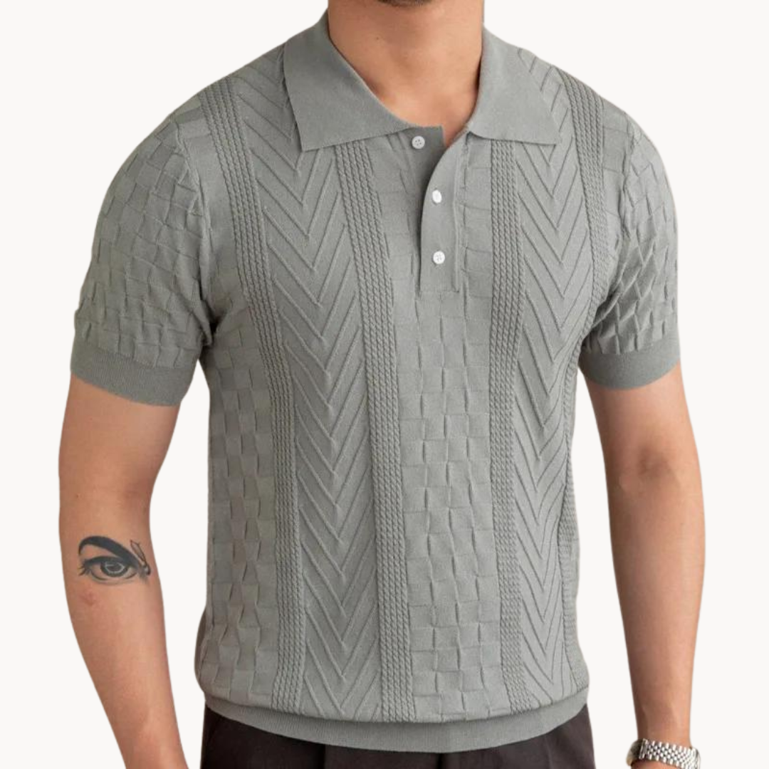 Polo en mezcla de textura jacquard