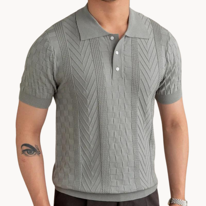 Polo en mezcla de textura jacquard