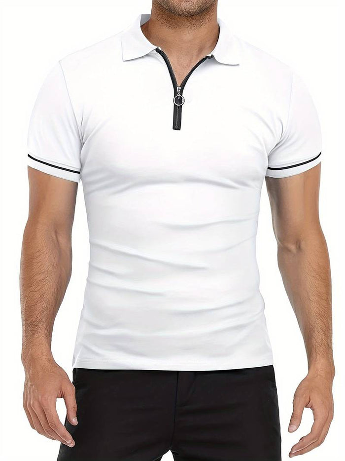 Polo con Cuello de Cremallera y Tejido Transpirable