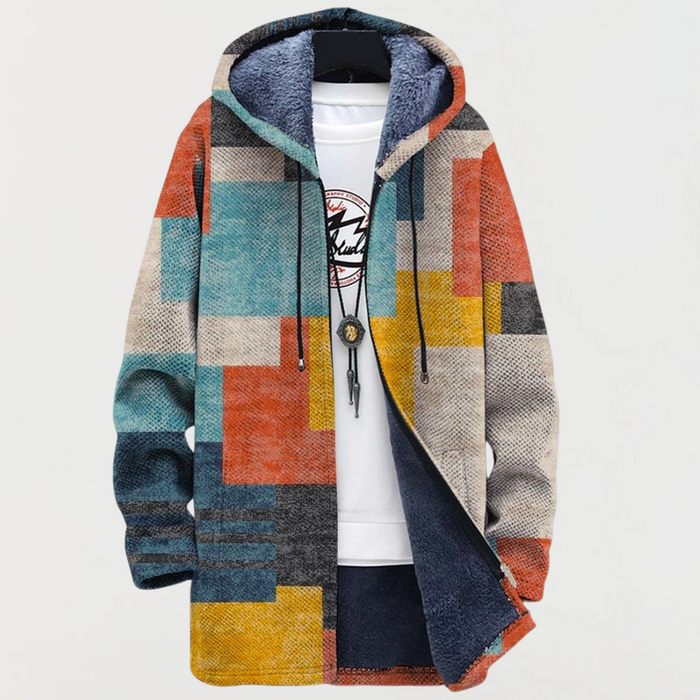 Chaqueta con bloques de color geométricos