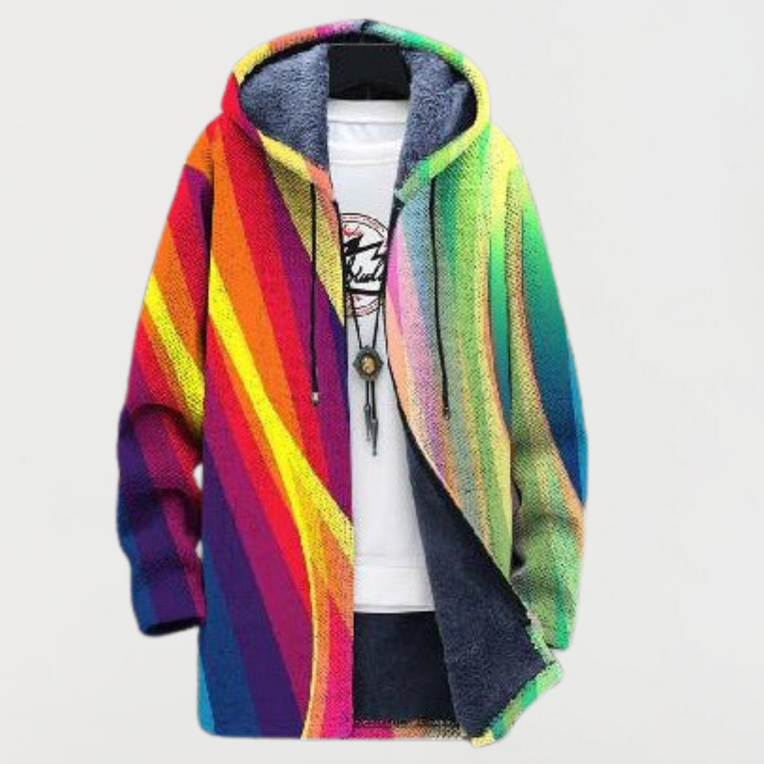 Chaqueta con rayas arcoíris