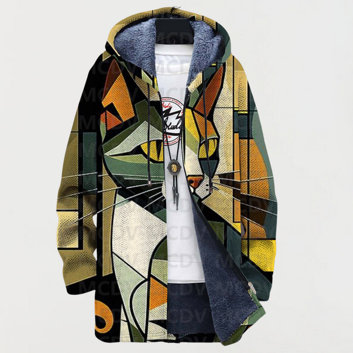 Chaqueta con estampado geométrico para gatos