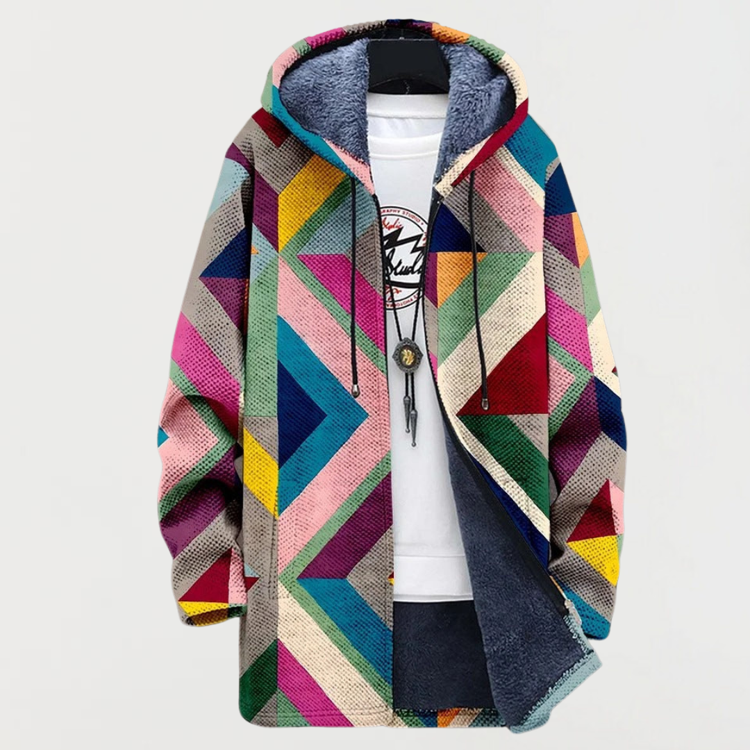 Chaqueta con estampado geométrico artístico