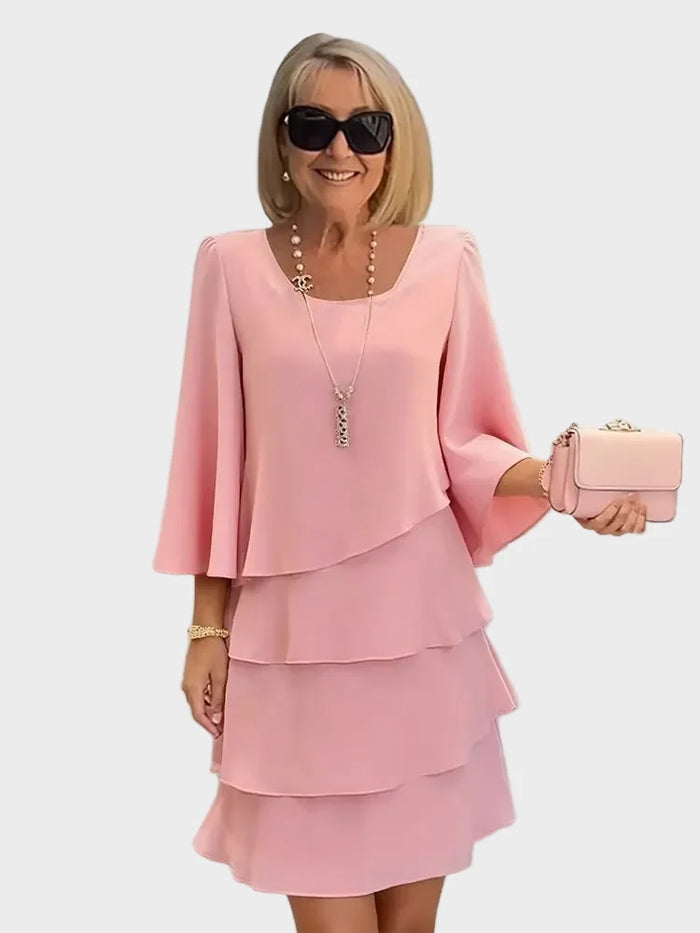 Élise – Vestido elegante de corte libre y volantes