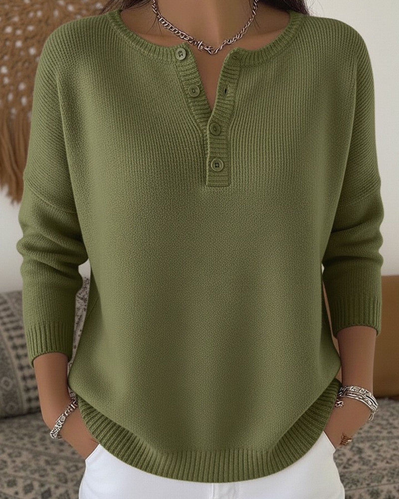 Carol | Jersey de punto con botones Henley