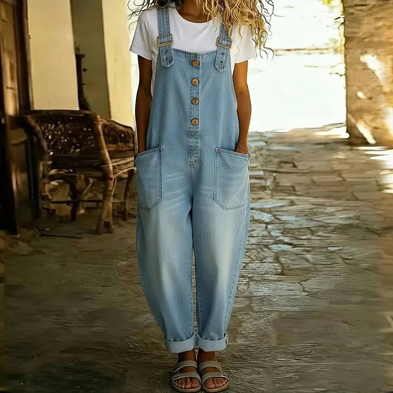 Marianna - Mono vintage de algodón suave con aspecto vaquero