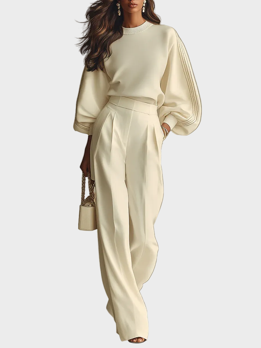 Selena – conjunto canalé con pantalón ancho