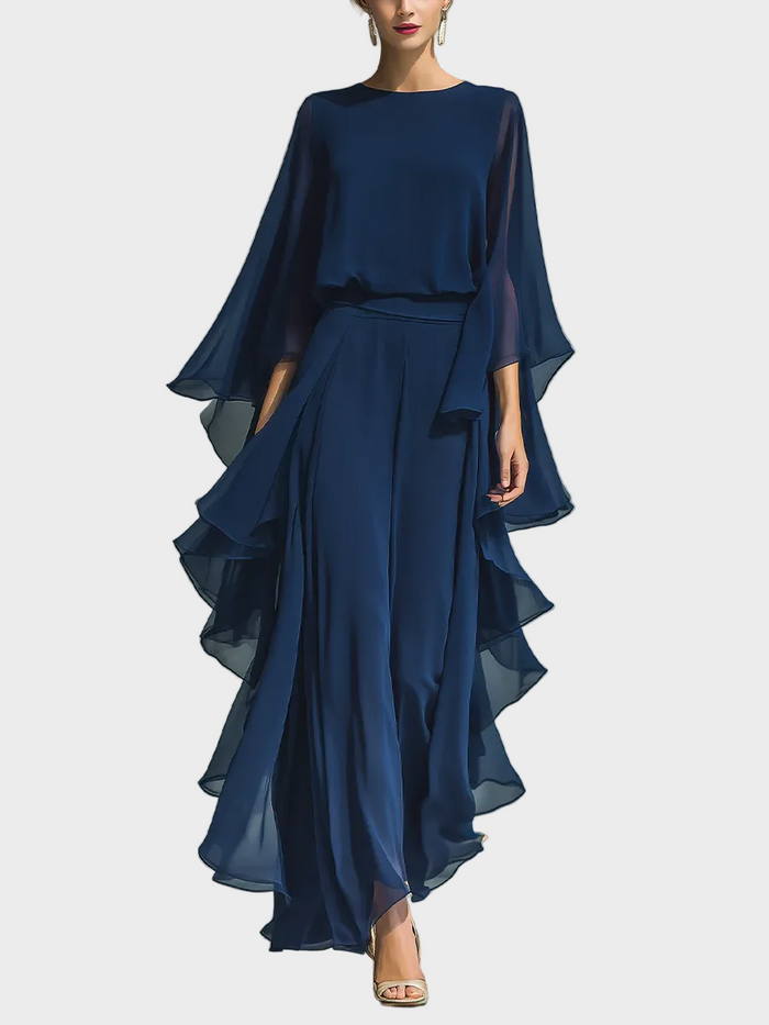 Aurora - Elegante Conjunto de Gasa con Volantes
