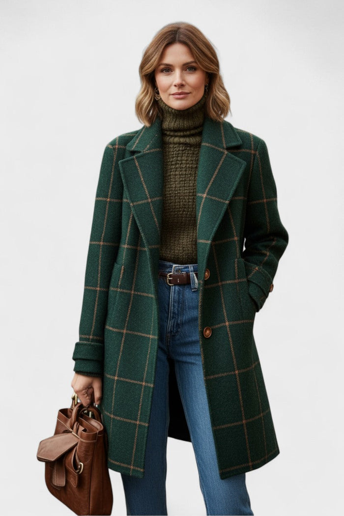 Yrsa - Elegante abrigo de tweed de cuadros