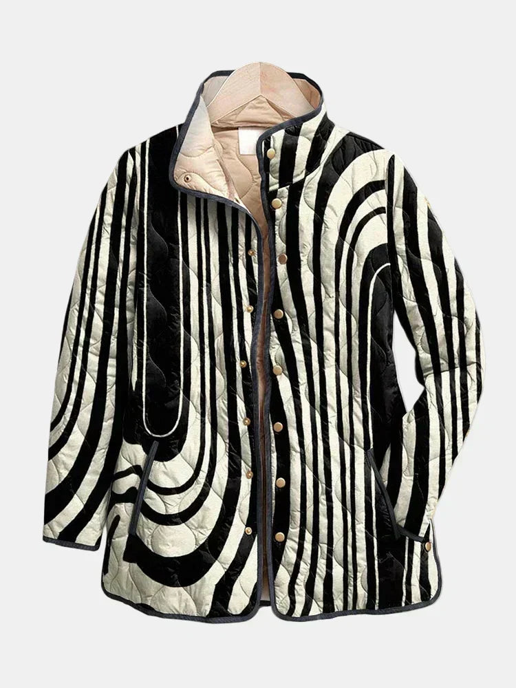 DELACROIX | Chaqueta Gráfica Acolchada Sylvie con Diseño de Cebra