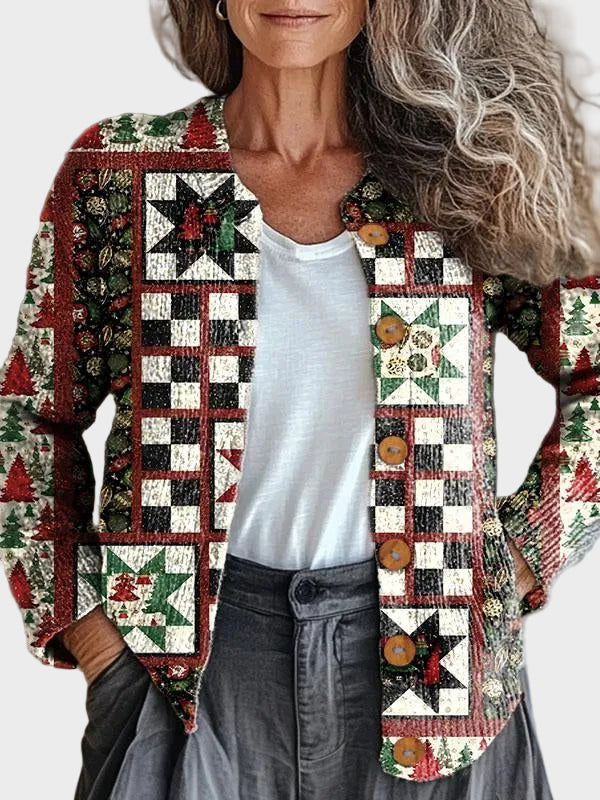 Everlyn™ - Jersey navideño de patchwork