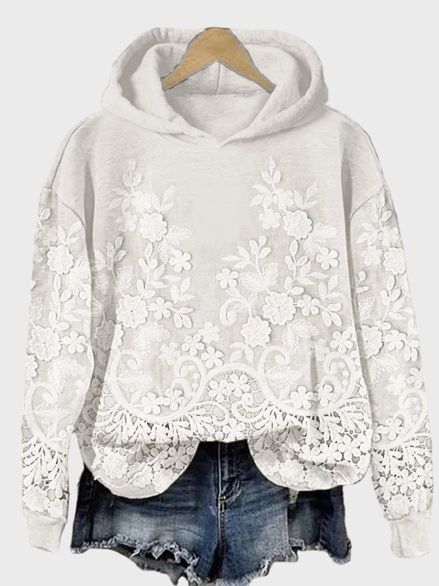 Klára - Sudadera clásica con estampado floral en 3D