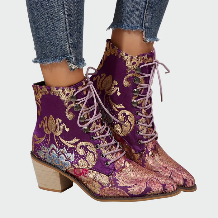 Meda - Zapatos de piel con flores
