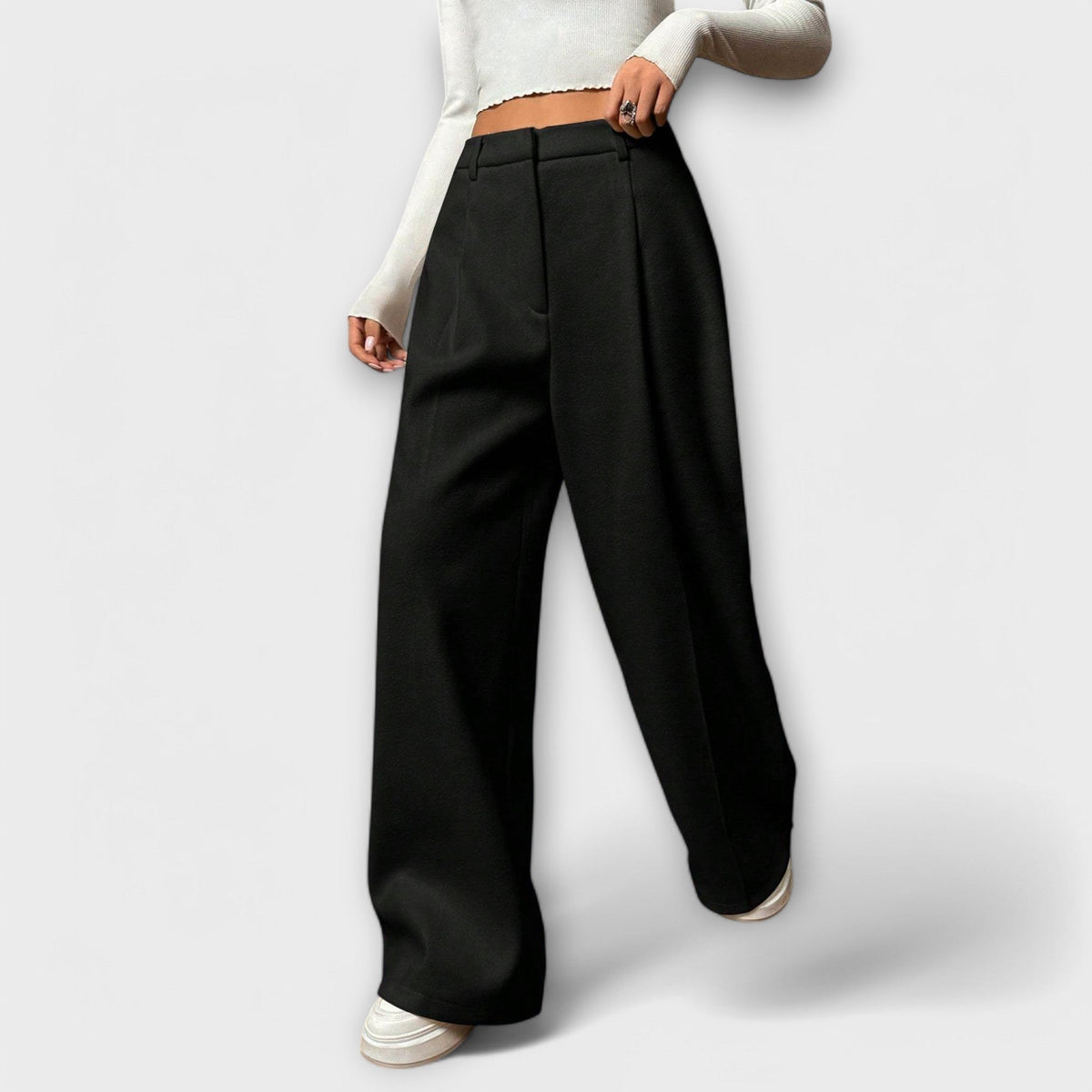 Pantalón ancho de mujer de tiro alto