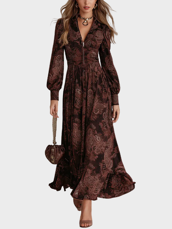 Vestido largo con cintura