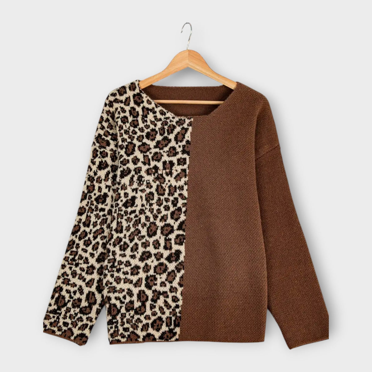 Marina - Jersey holgado con estampado de leopardo