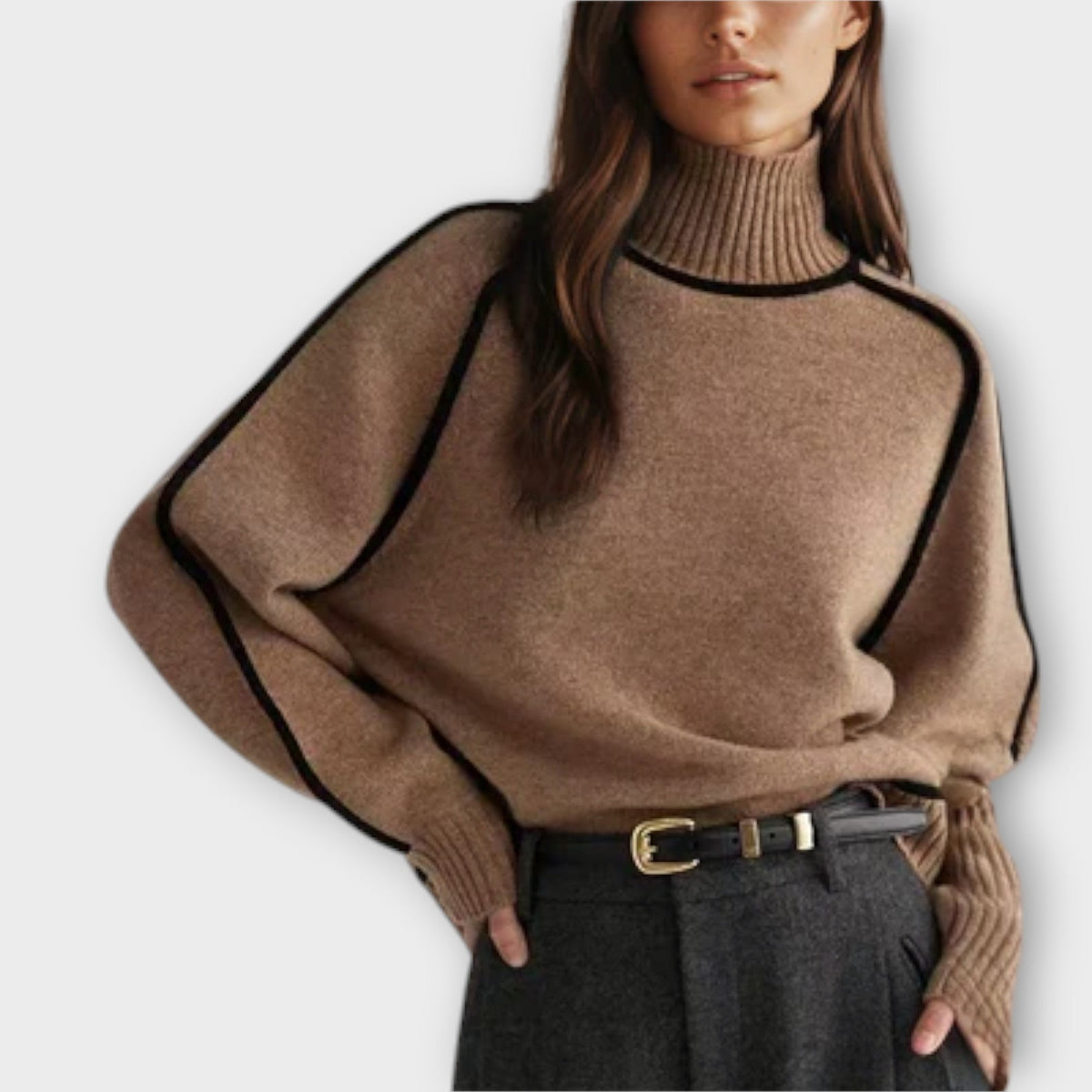 Emilie - Jersey de cuello alto suave y elegante