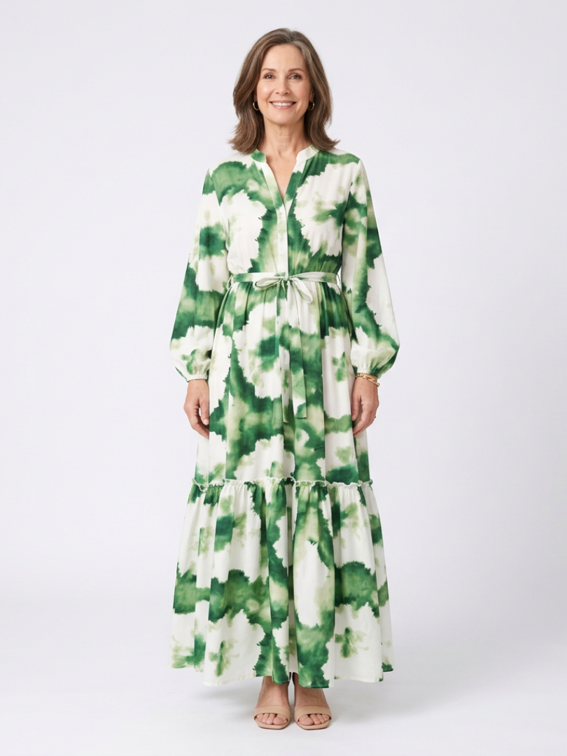 Sophie | Vestido Maxi de Manga Larga con Cintura Ajustable