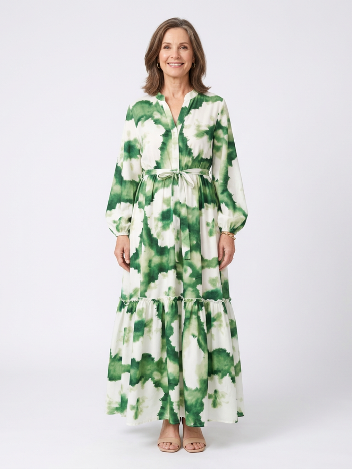 Sophie | Vestido Maxi de Manga Larga con Cintura Ajustable