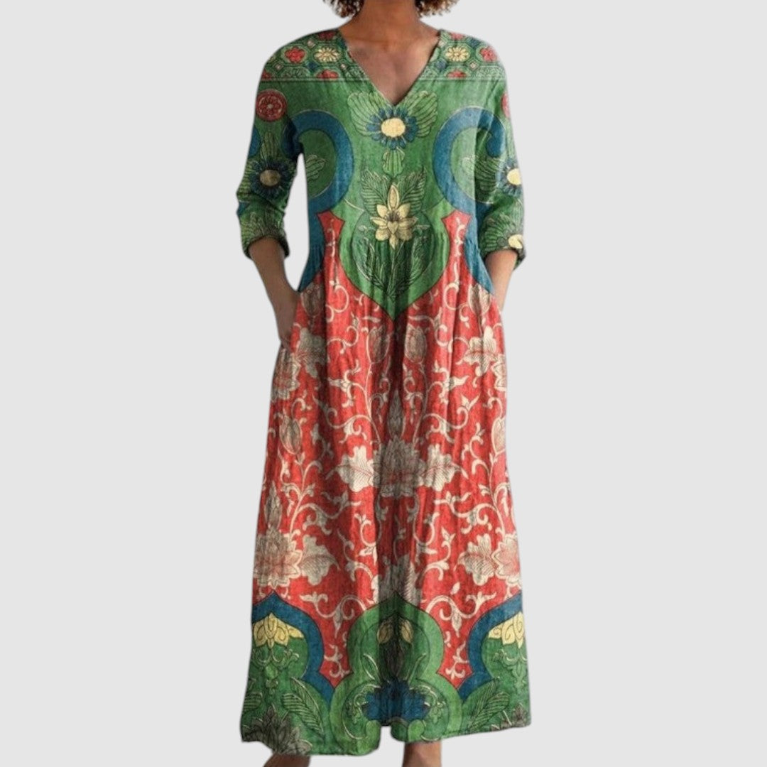 Sára - Vestido largo floral vintage