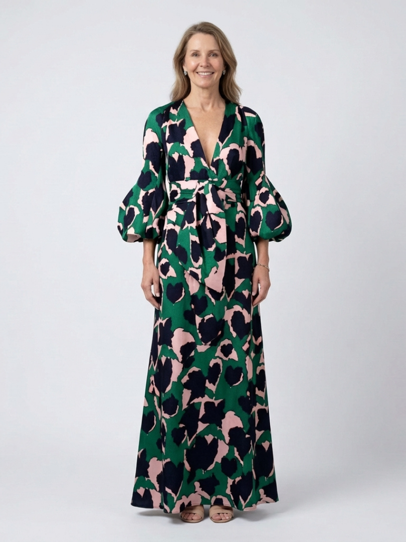 Léa | Maxi vestido de mangas largas con cintura ajustable