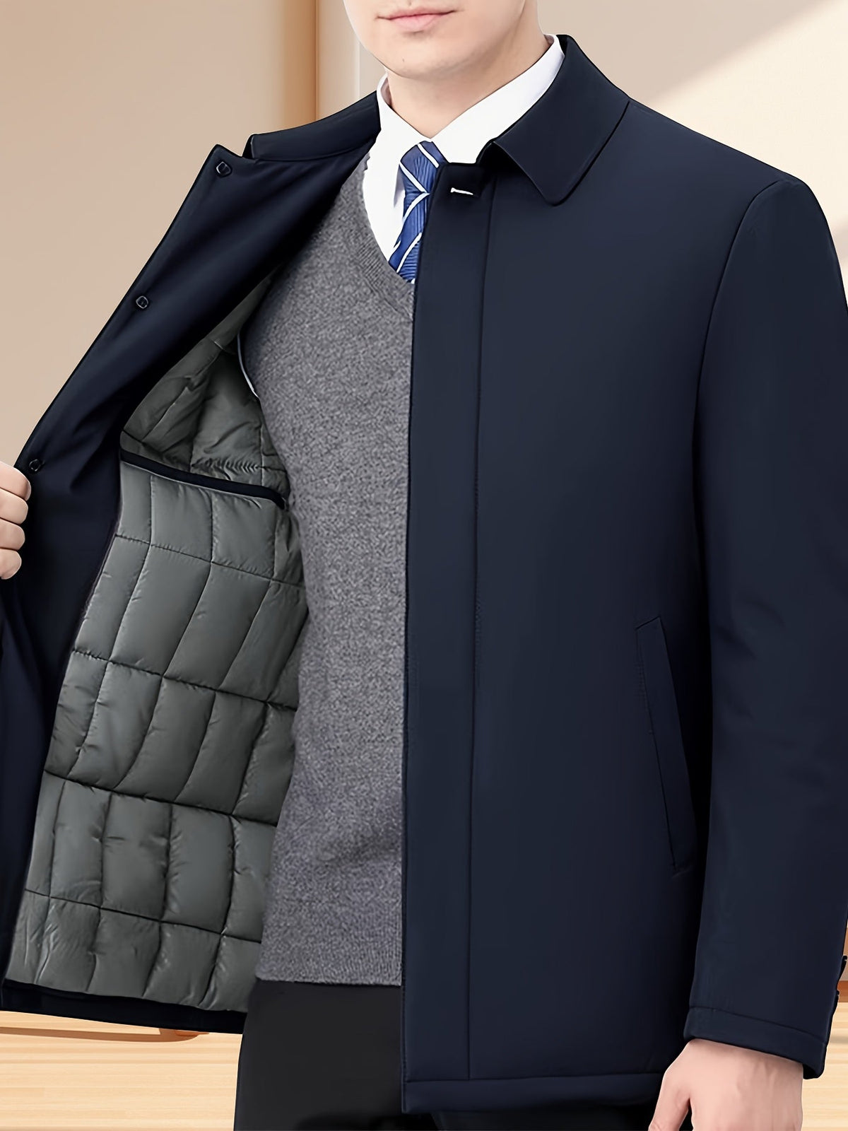 LAURENT MONACO | CHAQUETA CON REVERS Y CIERRE DE CREMALLERA PARA HOMBRES