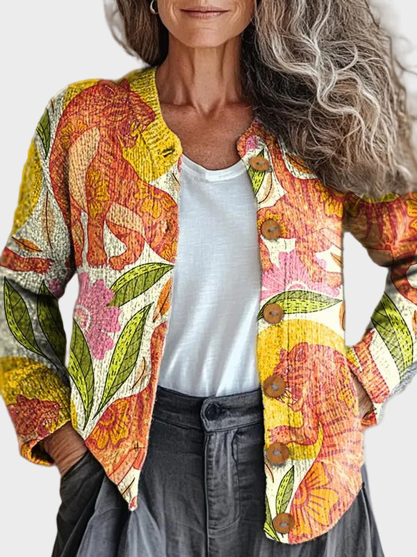 Kiandra™ - Cárdigan con estampado tropical vibrante
