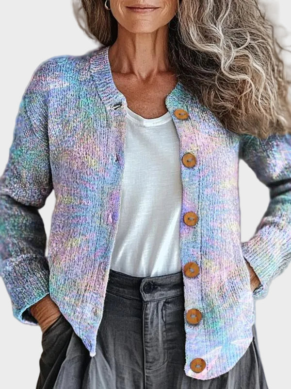 Ivadelle™ - Cárdigan con estampado pastel