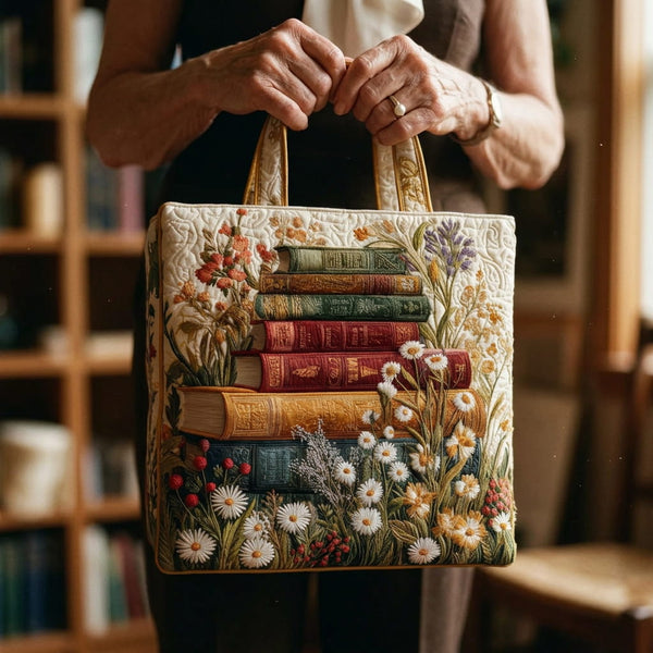 Patrón de flores de una bolsa de arte acolchada