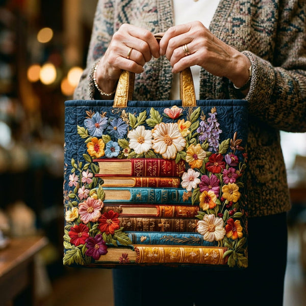 Bolso tote hecho a mano con motivos florales