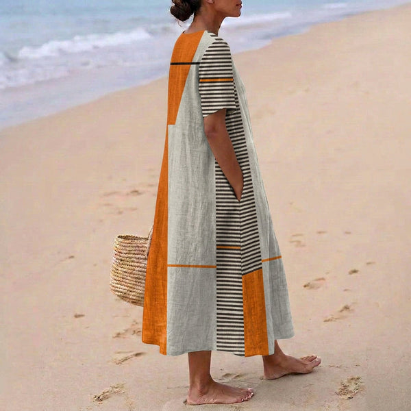 Cecilia - Vestido de Rayas Geométricas