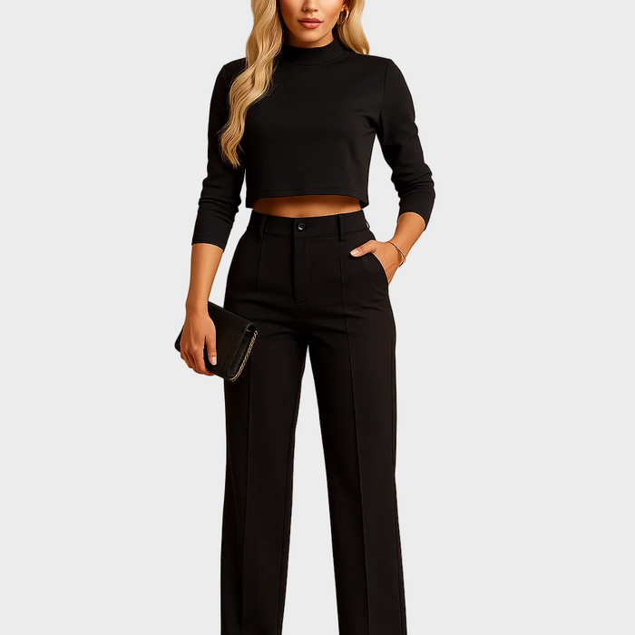 Mareen - Conjunto de otoño a juego con top y pantalón para mujer