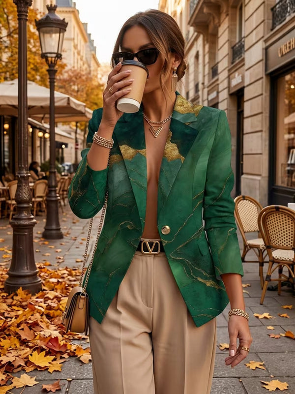 HONORINE - CHAQUETA DE MÁRMOL ESMERALDA