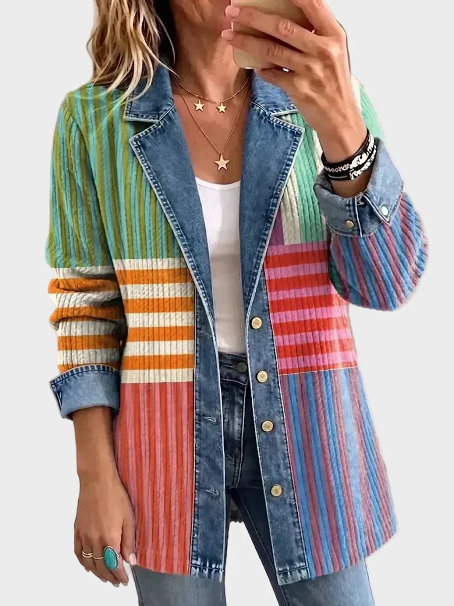 Samantha - Chaqueta de arte geométrico retro