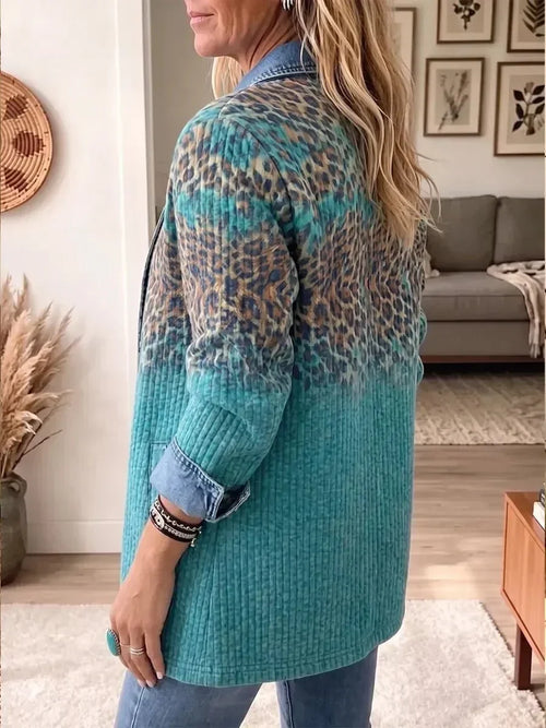 Abigail - Chaqueta vaquera vintage con estampado de leones