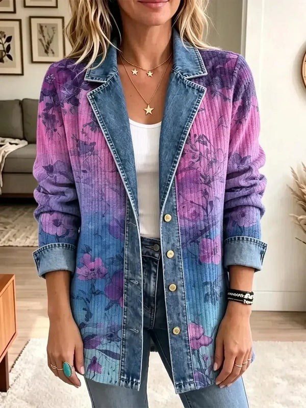 Brooklyn - Chaqueta de arte floral retro