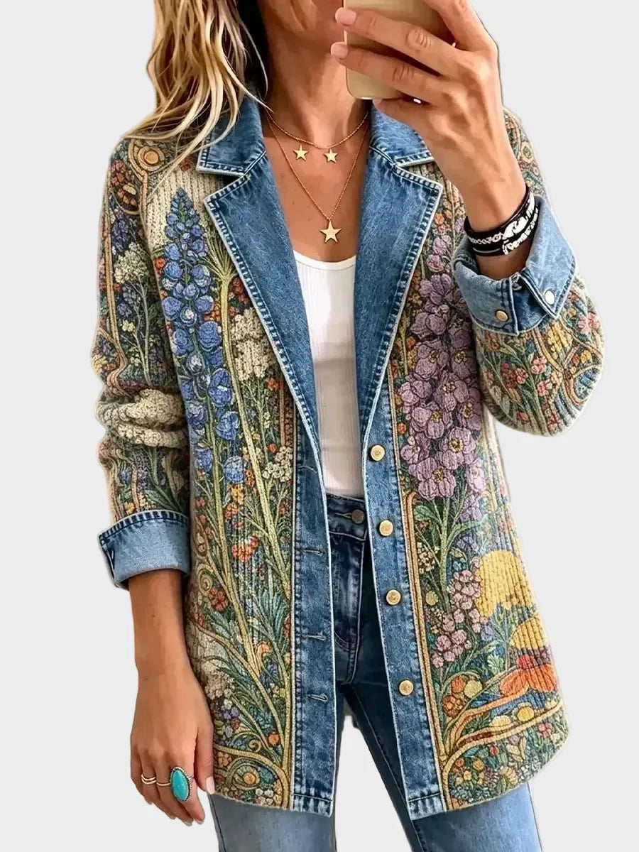 Allison - Chaqueta vaquera floral vintage