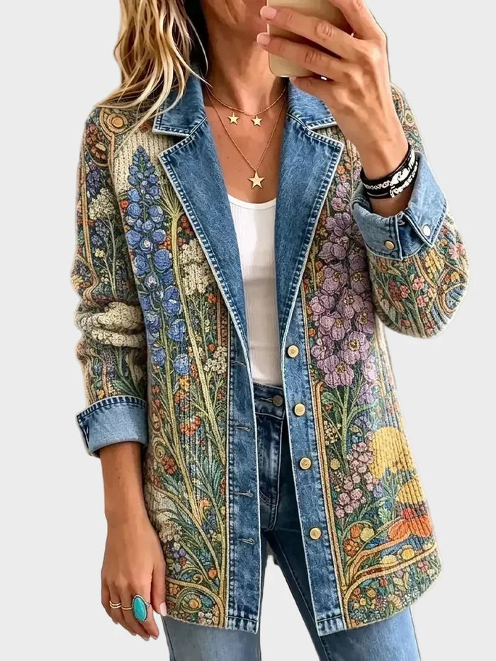 Allison - Chaqueta vaquera floral vintage