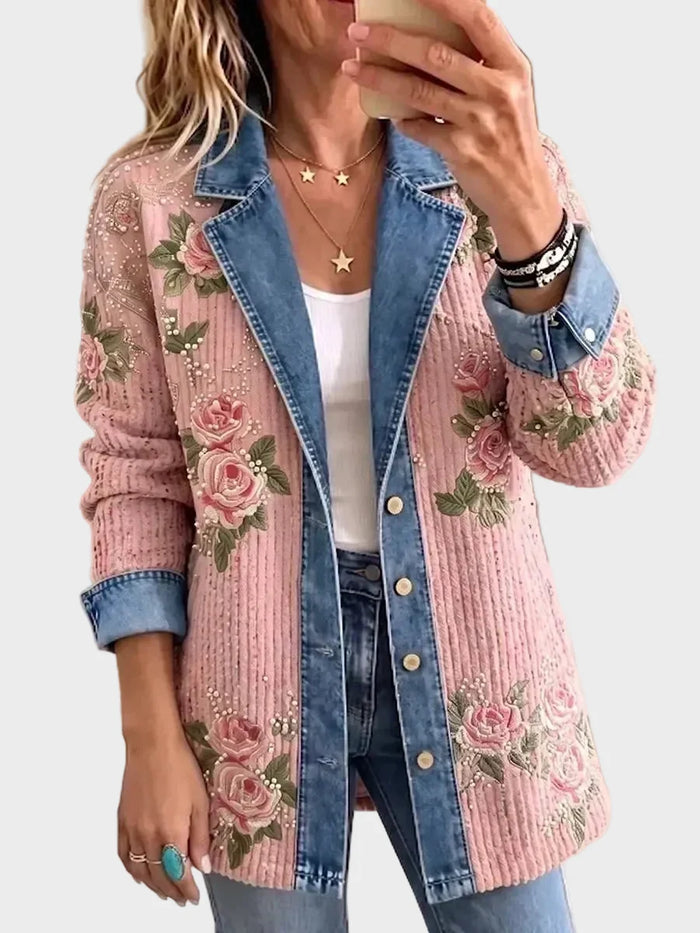 Natalie - Blazer vaquero vintage con retazos