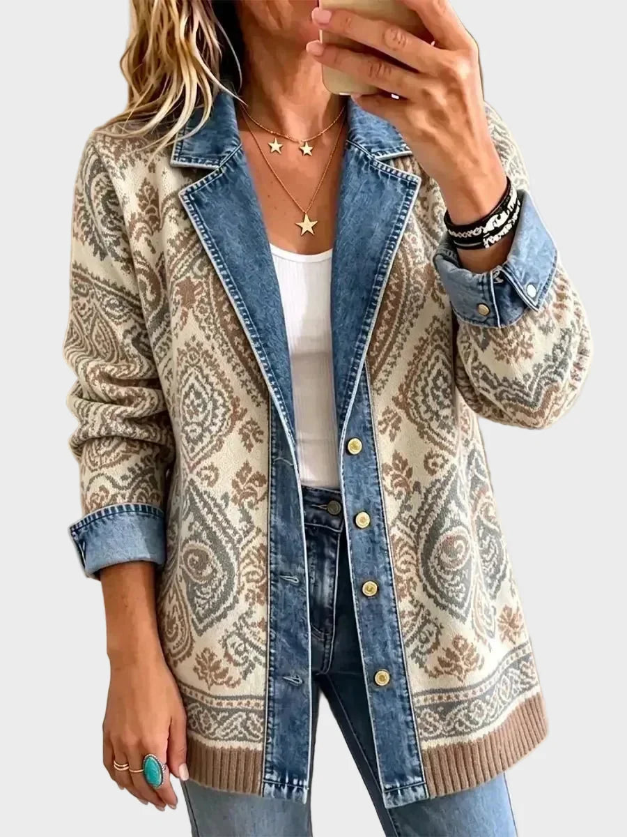 Savannah - Chaqueta vaquera retro boho patchwork