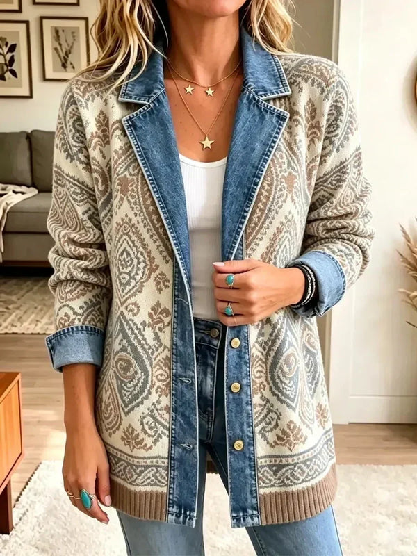 Savannah - Chaqueta vaquera retro boho patchwork