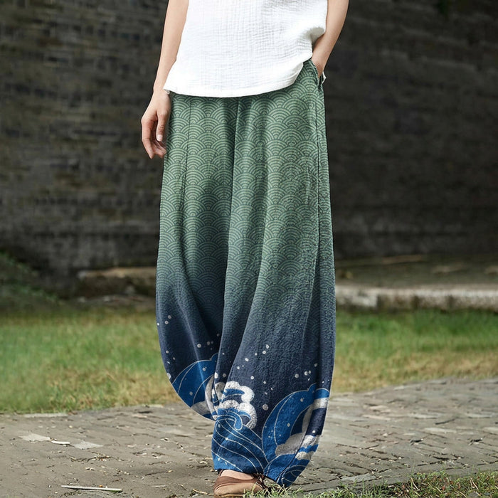Apolline – Pantalón ancho verde